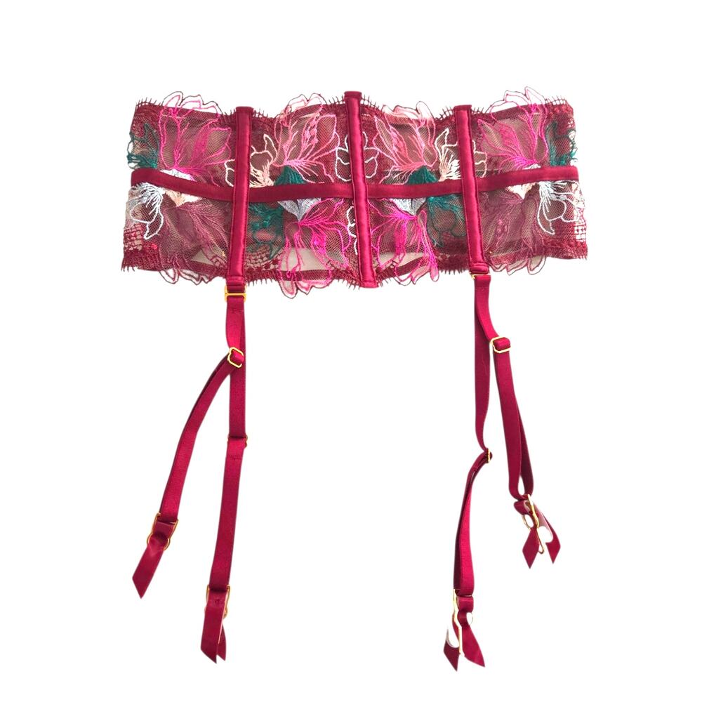 Victoria's Secret Very Sexy Coquette Pin Up Floral Boned Garter Belt XS/S